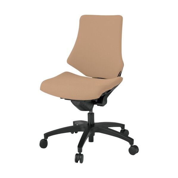 エフチェア クロスバック ローバック 脚ブラック・布地サンドイエロー KG-140PS-T1Y3 1点