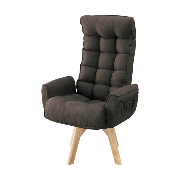 517869 カイテンファブリックチェア ハイバック ブラウン FAC-KHB-T 1点