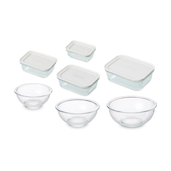 574563 耐熱ガラス容器 7点セット ホワイト TGS-7S-W   7個