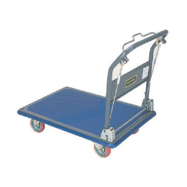 プレス製運搬車 折り畳みハンドル・制動付ハンドブレーキタイプ 均等荷重150kg S100 1点