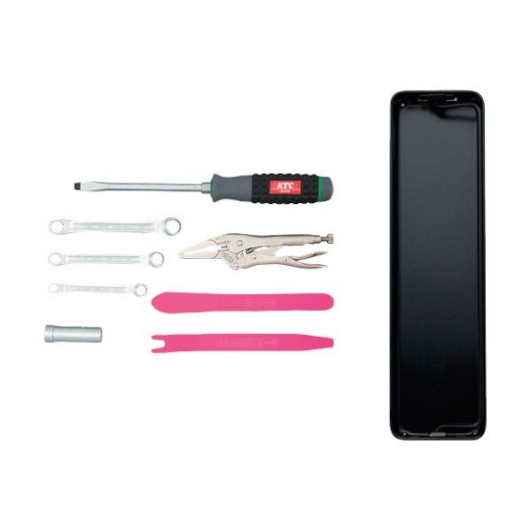 ツールキット 両開きメタルケースセット用オプション 9.5sq. 8点セット ブラック 390 x 120 x 50 mm SK308M-S 1S