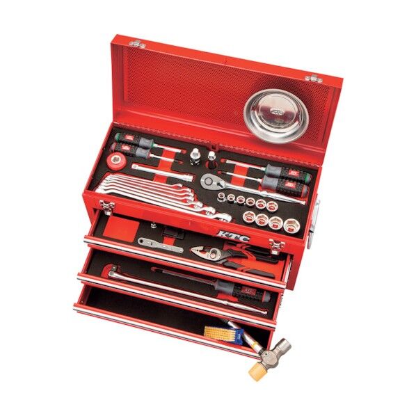 ラチェットコンビネーションレンチ採用スタンダードセット(3段3引出し) レッド SK46021X 1ケース