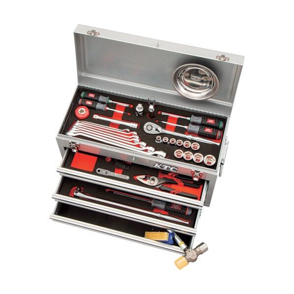 ラチェットコンビネーションレンチ採用スタンダードセット(3段3引出し) シルバー SK46021XS 1ケース