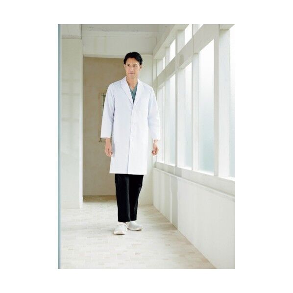 メンズ診察衣シングル ホワイト 4L 1530PO-1-4L 1点