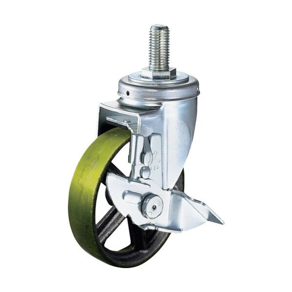 Sシリーズねじ込み自在SP付イモノ車125mm 平戸車 413SAC125 1個