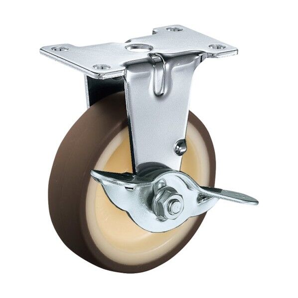 Eシリーズ固定ブレーキ付ウレタン車75mm 平戸車 415ERUR75 1個