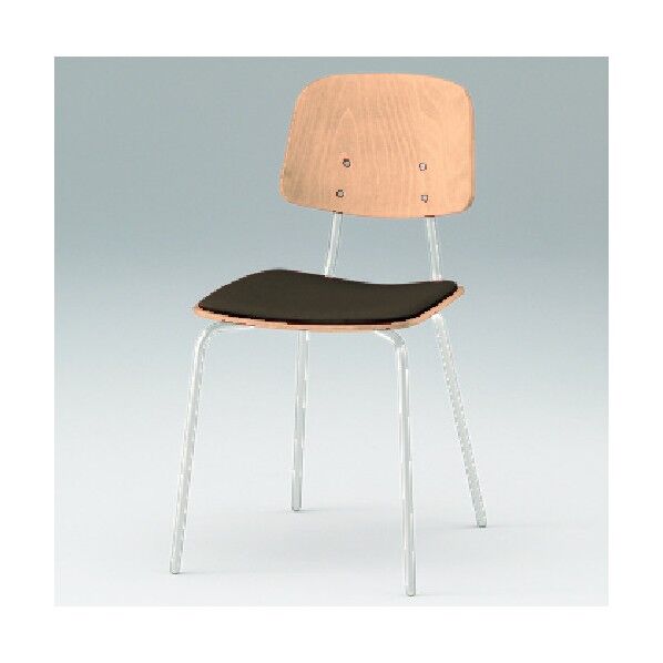 ノットワーク背座セパレートチェア座パッド付 背座ラスティックビーチL・脚ホワイト・布地カシューブラウン KLL-121C-GHH4 1点