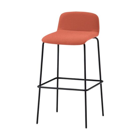 ノットワークハイチェア張りぐるみ 脚サテンブラック・布地アンバーオレンジ KLL-133C1-T1D3 1点