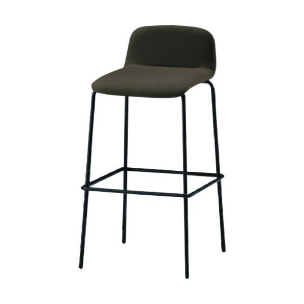 ノットワークハイチェア張りぐるみ 脚サテンブラック・布地カシューブラウン KLL-133C1-T1H4 1点