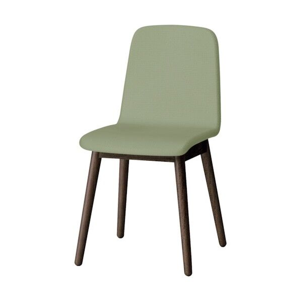 ノットワーク背座一体木脚チェア張りぐるみ 木脚ラスティックビーチD・布地アボカドグリーン KLL-134C1-DL8 1点