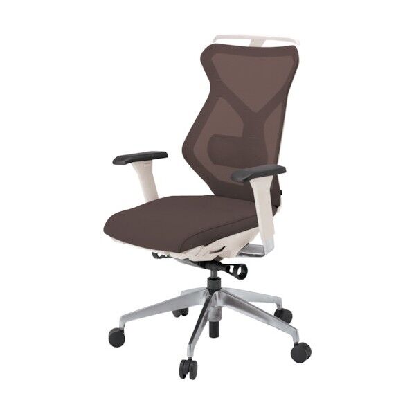 セクアチェア ハイバック ベースカラーZW アジャスタブル肘 ハンガー付 張地 チョコレートブラウン