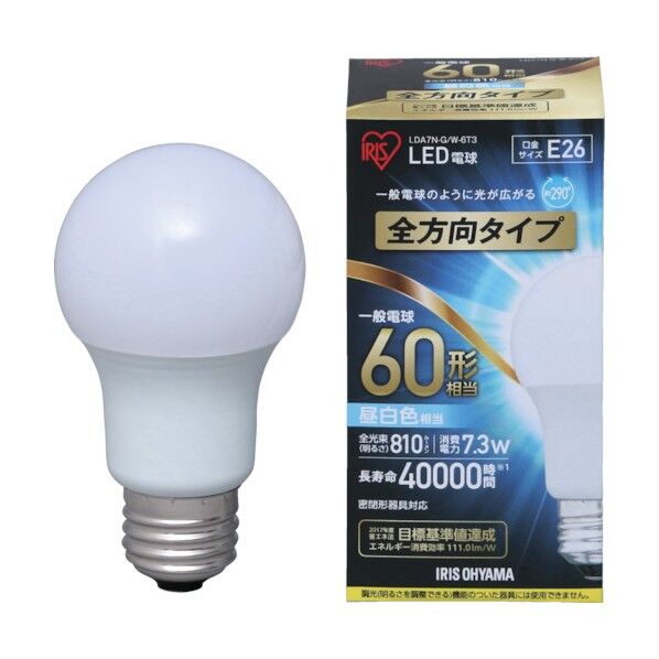 LED電球 E26全方向タイプ 60形相当 昼白色 LDA7N-G/W-6T3 1