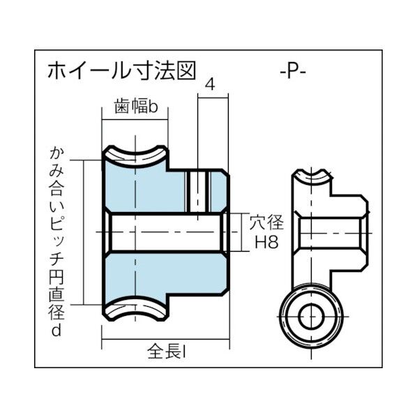 ウォームホイール ポリアセタール(白色・黄銅ブッシュ入り)