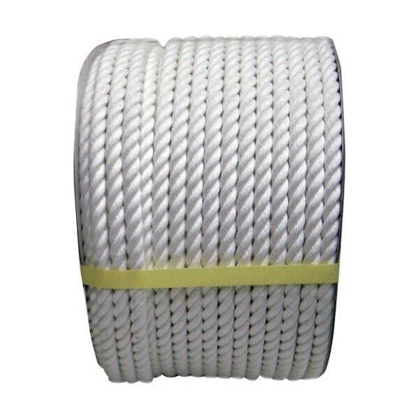 クレモナSロープ(3打ち)ドラム巻 白 12mm×100m KMS-12X100-DR 1巻