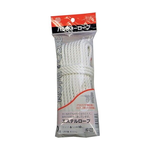 エステルロープ(M) 白 6mm×10m PET-R-610H 1巻