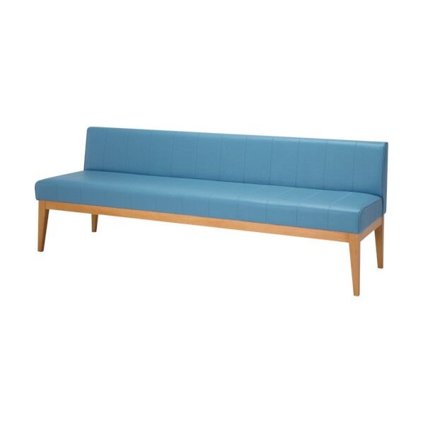 木脚ロビーチェア 3人用背付 ブルー MBC-1818WD58-BL 1点