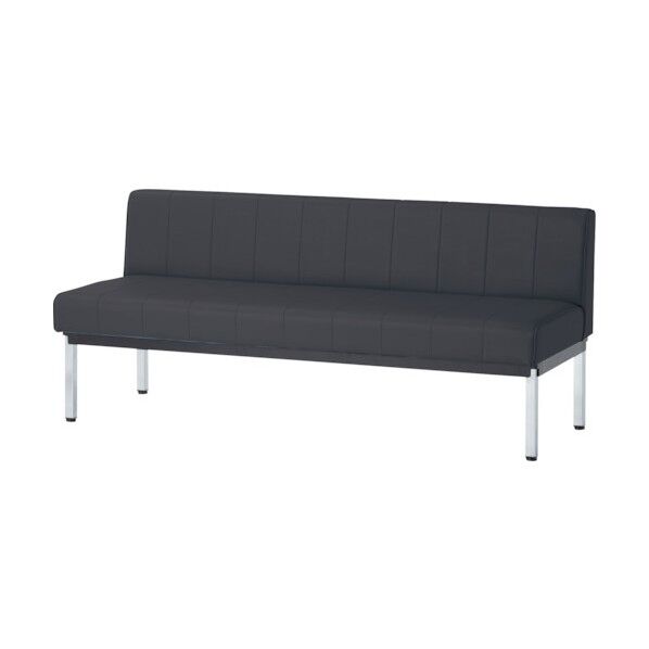 ロビーチェア背付 W1500×SH455 ブラック MC-1515-SH455-BK 1点