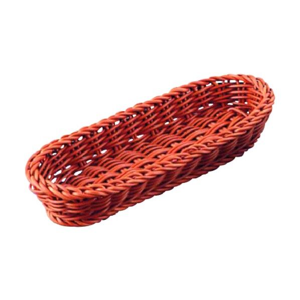 樹脂バスケット 小判 ナチュラル(茶)