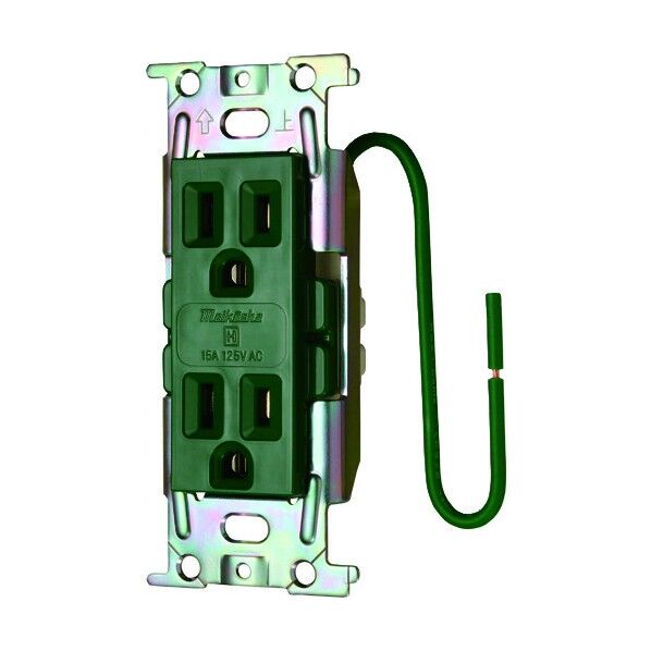 ML医用接地埋込ダルブコンセントC形緑