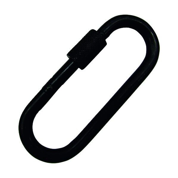 ステンレス プチカラビナ(環付) 黒色塗装 線径4mm長さ38mm A-2845 1点
