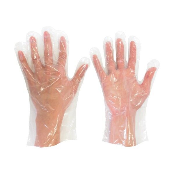 ポリエチレン使い捨て手袋エンボスなしクリアL(200枚入) VERTE550NL 7186 200枚