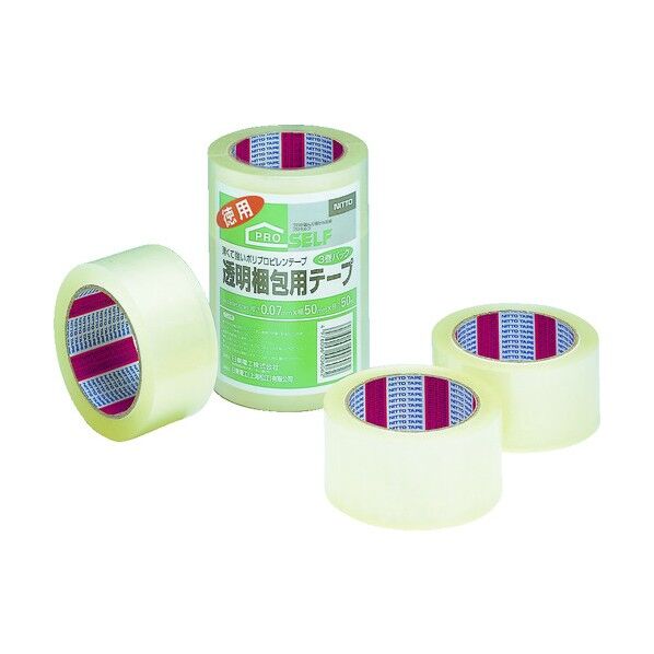 透明梱包用テープ 50mm×50m 2620700 3巻