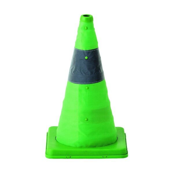 伸縮式三角コーン 伸縮コーン‐G(小)反射材付 高さ410mm(ベース245mm角) 116202 1個