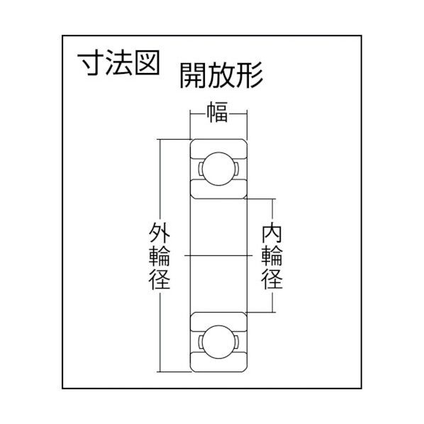 深溝玉軸受(止め輪付開放タイプ)