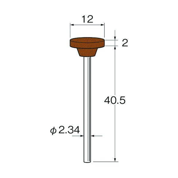 軸付シリコンゴム砥石外径(mm):12粒度(#):320 R1061 5本
