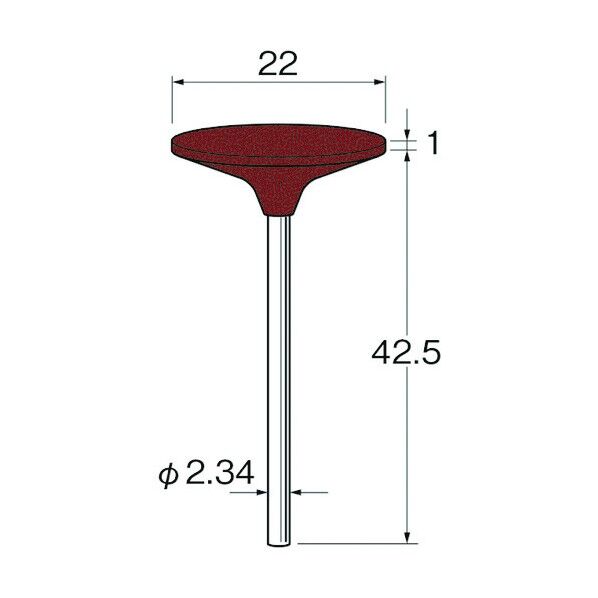 軸付シリコンゴム砥石外径(mm):22粒度(#):320 R1162 5本