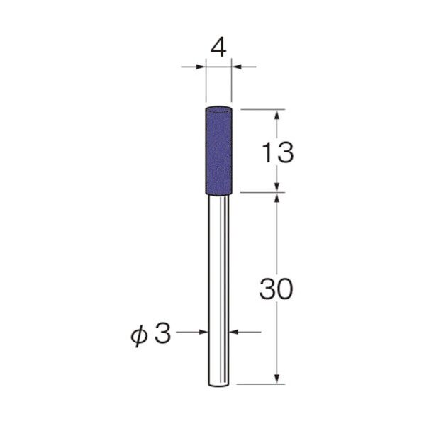 軸付セラミックゴム砥石(金属研磨用)外径(mm):4粒度(#):320 R2115 10本