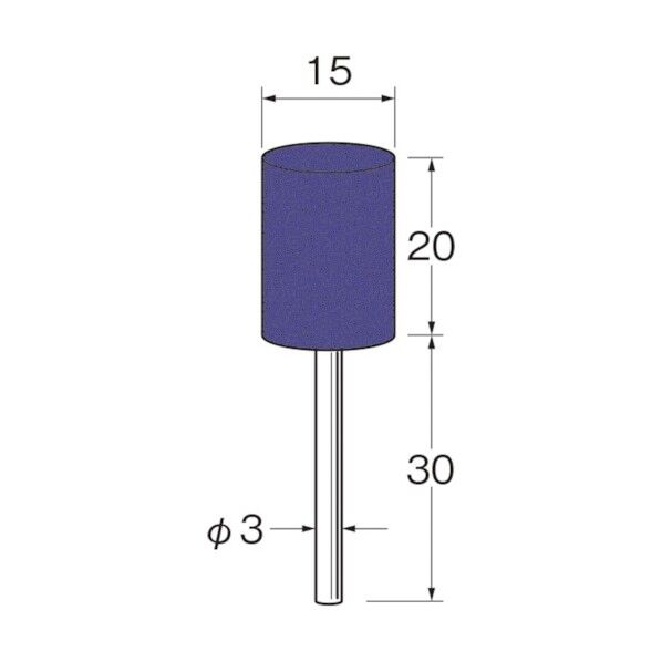 軸付セラミックゴム砥石(金属研磨用)外径(mm):15粒度(#):320 R2165 10本