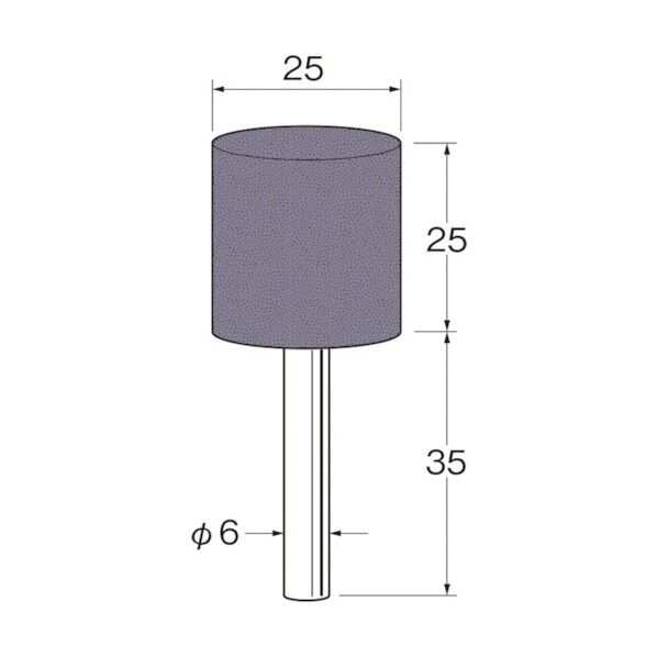 軸付セラミックゴム砥石(非金属研磨用)外径(mm):25粒度(#):320 R2285 5本