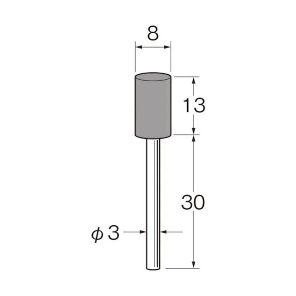 軸付弾性砥石(PVA砥石)外径(mm):8粒度(#):220 R7323 10本
