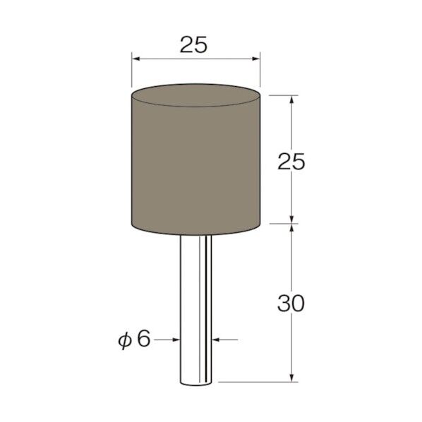 軸付弾性砥石(UB砥石)外径(mm):25粒度(#):90 R8631 5本
