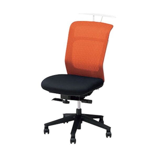 事務用チェア 背:オレンジ/座:ブラック 肘なし ハンガー付 PAE510FH-ORB 1点