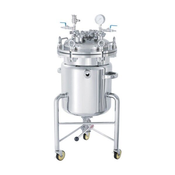 SUSジャケット型フランジオープン加圧容器 脚付加圧ユニット