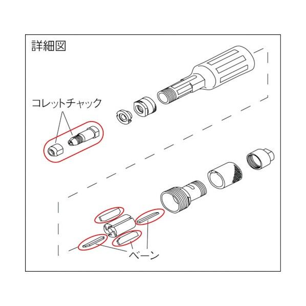 エアストレートグラインダー 全長:511mm NHG-65LK 1台