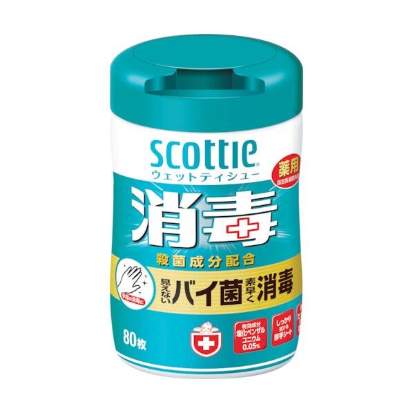 クレシア スコッティウェットティシュー消毒 80枚