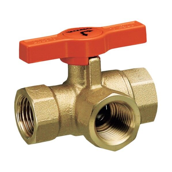 ボールバルブ T型 (黄銅・Tハンドル) Rcねじ×Rcねじ×Rcねじ