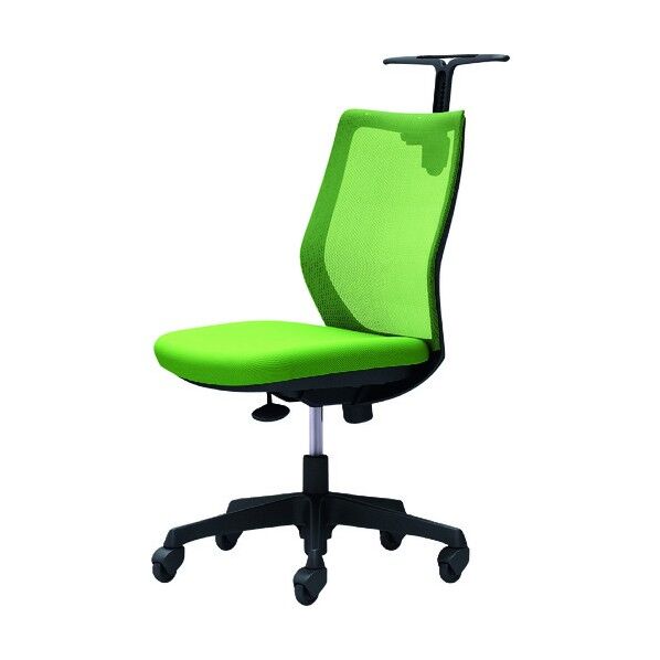 CG-M 肘無 背メッシュ ハンガー有 ブラックボディ ゴムキャスター ライムグリーン CG12JR FZK5 1点