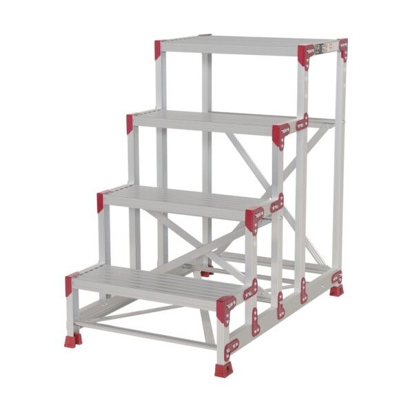 作業台 ZG型 4段 幅60cm高さ100cm 組立サービスキャンペーン品 ダークレッド ZG4610CP 1