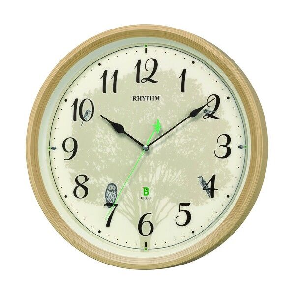 電波 壁掛け時計 日本野鳥の会共同開発 鳥の声報時機能付き 連続秒針 ブラウン 8MN409SR06 1点