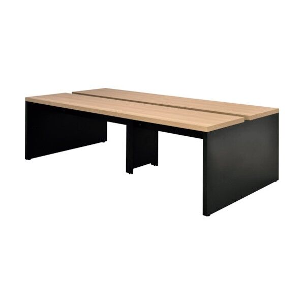 ソリード フリーアドレス用デスク W2400×D1200 オーク×ブラック脚 RFTFT-2412OA-BL 1点