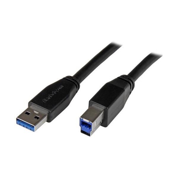 STARTEC.COM社 USBケーブル/A-B/5m/USB 3.0/5Gbps/オス・オス/ブラック USB3SAB5M 1本