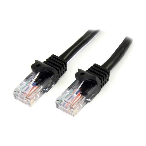 カテゴリ5e(CAT5e)LANケーブル/50cm/ブラック/ツメ折れ防止機構 45PAT50CMBK   1本