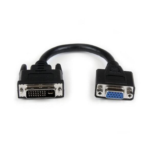 ディスプレイ変換ケーブル/DVI-I - VGA/20cm/オス-メス/ブラック/モニターケーブル/ビデオコンバーター DVIVGAMF8IN 1本