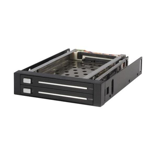 SATA HDDリムーバブルケース/3.5ベイ内蔵型/2x 2.5HDD用/鍵付/ハードディスク モバイルラック HSB220SAT25B 1個