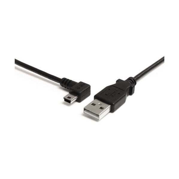 USB 2.0ケーブル/91cm/Type‐A - L型左向Mini-B/480Mbps/オス-オス/ブラック/ミニB USB2HABM3LA 1本