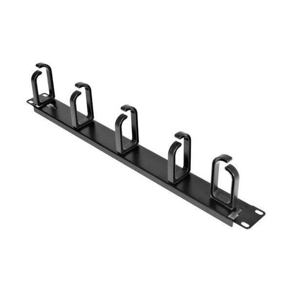サーバーラック金具/ケーブルホルダー/1U/5xDリング型フック 黒 長さ88.6mm×幅482.6mm×高さ43.5mm CABLMANAGER2 1個